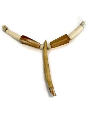 As Low As $2 Natural Bone Beads with a Long Focal Bead 72mm x 8mm (9)